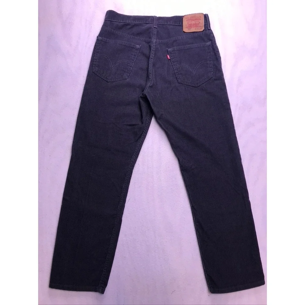 Levi's 505 Regular Fit Pants Mens 34x30 Charcoal Grey Classic‎ Corduroy Jeans